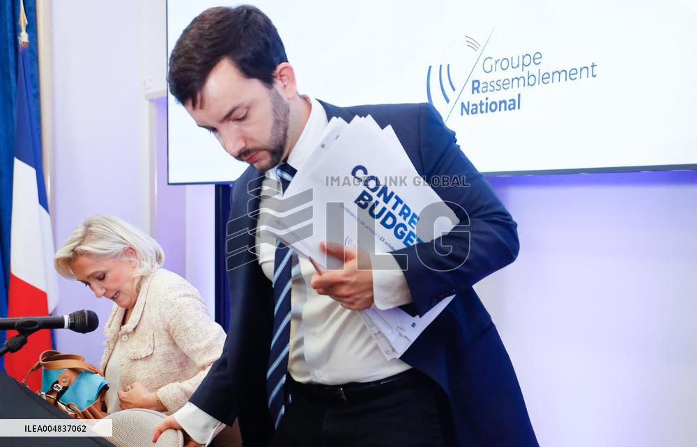 Le Rassemblement National presente son Contre Budgand economique and financier.