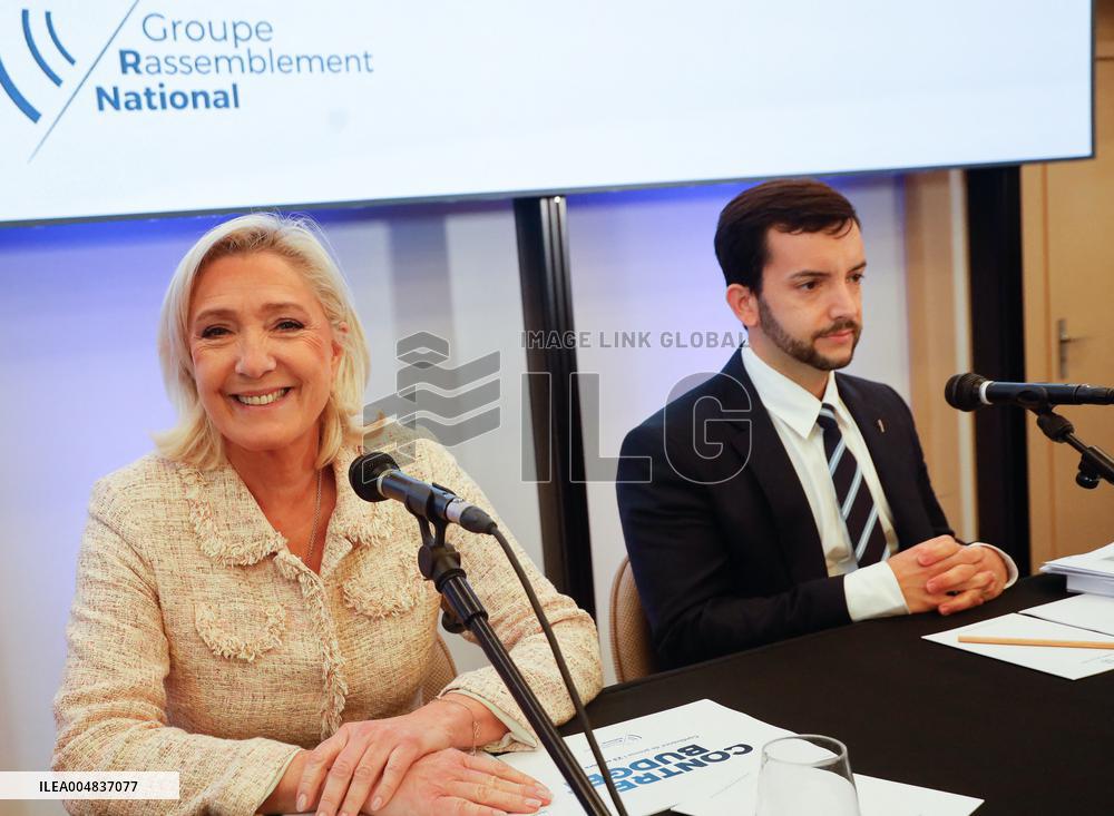 Le Rassemblement National presente son Contre Budgand economique and financier.