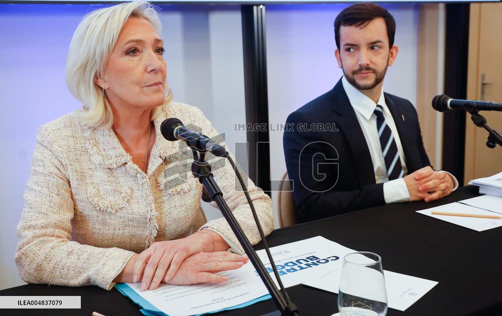 Le Rassemblement National presente son Contre Budgand economique and financier.