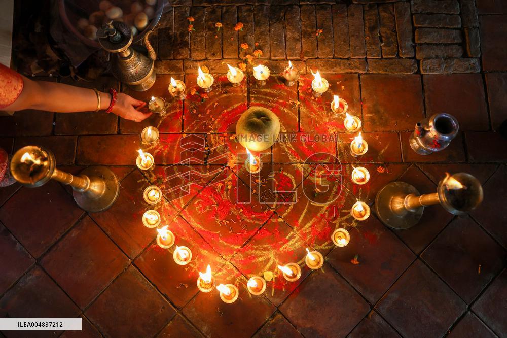 Tihar Festival At Kasthamandap Temple - Nepal