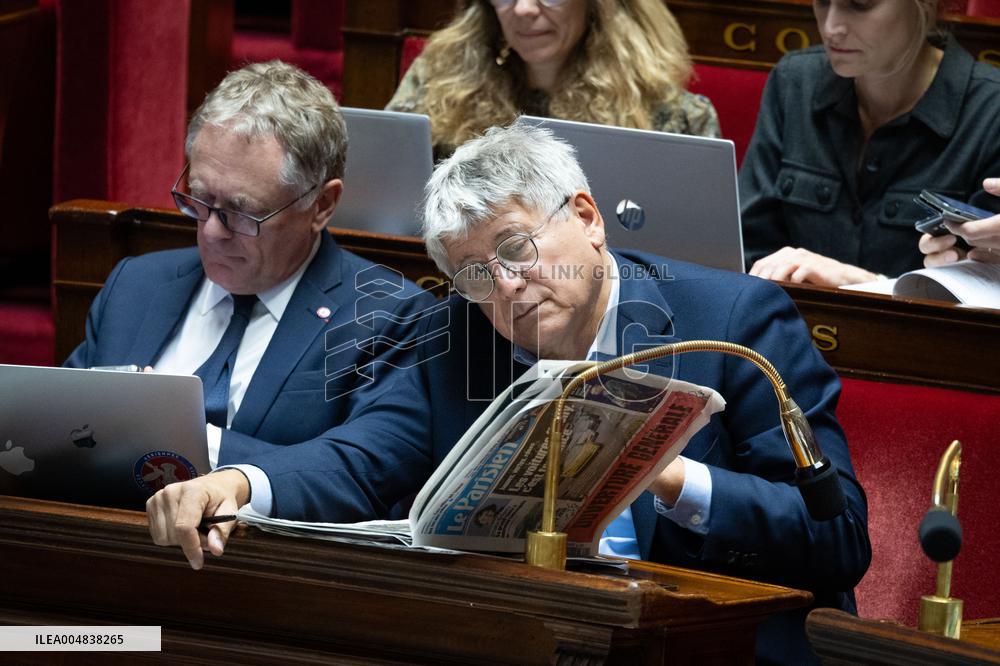 Debate about the 2026 State Budget at the National Assembly - Paris