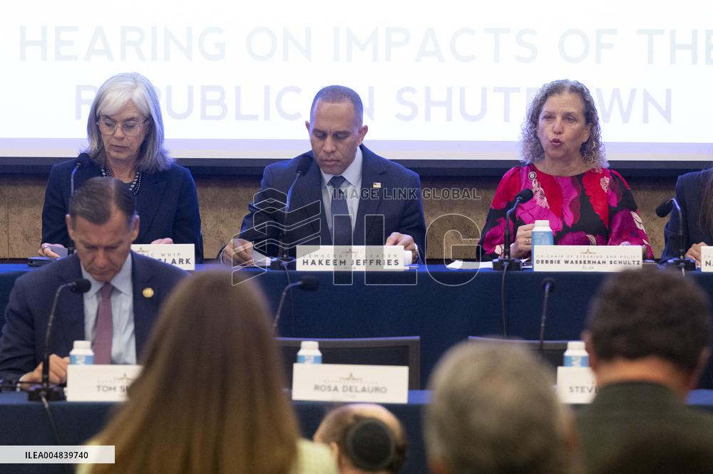 Democratic leadership, steering & policy committee hold hearing on the impacts of the republican shutdown