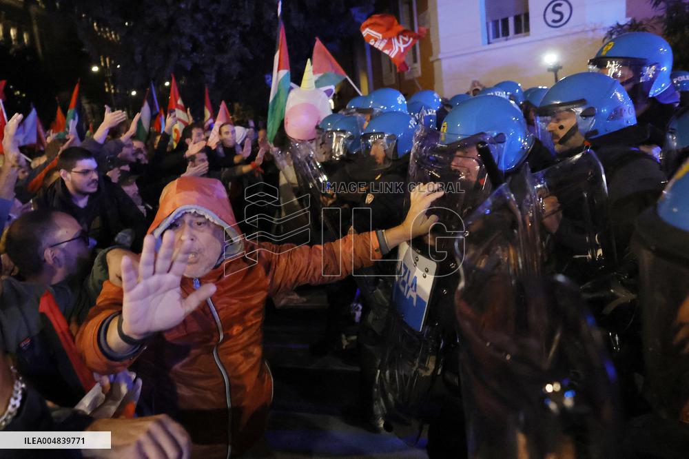 Pro-Palestinian Protest At Israeli Embassy - Rome