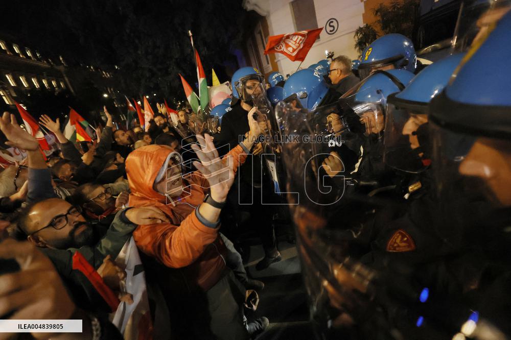 Pro-Palestinian Protest At Israeli Embassy - Rome