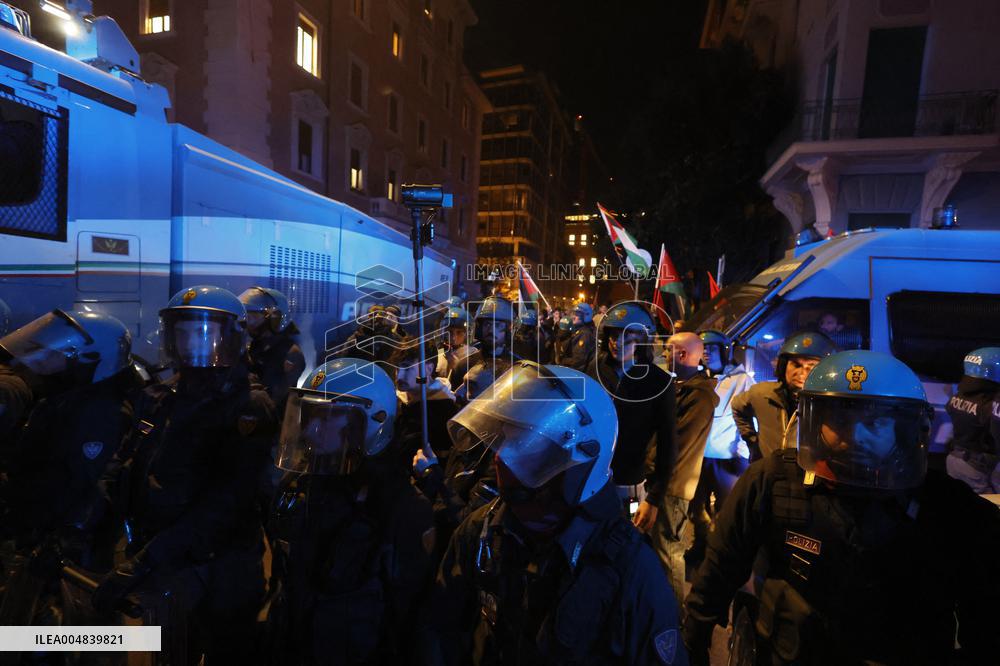 Pro-Palestinian Protest At Israeli Embassy - Rome