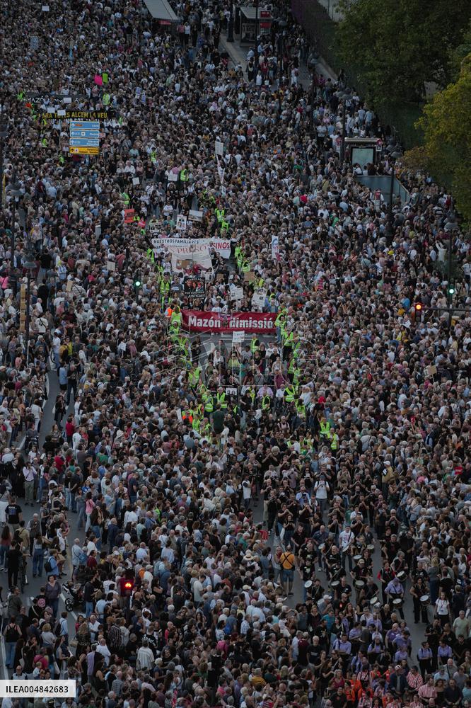 Protest Against Mazon's Management During The Dana - Spain