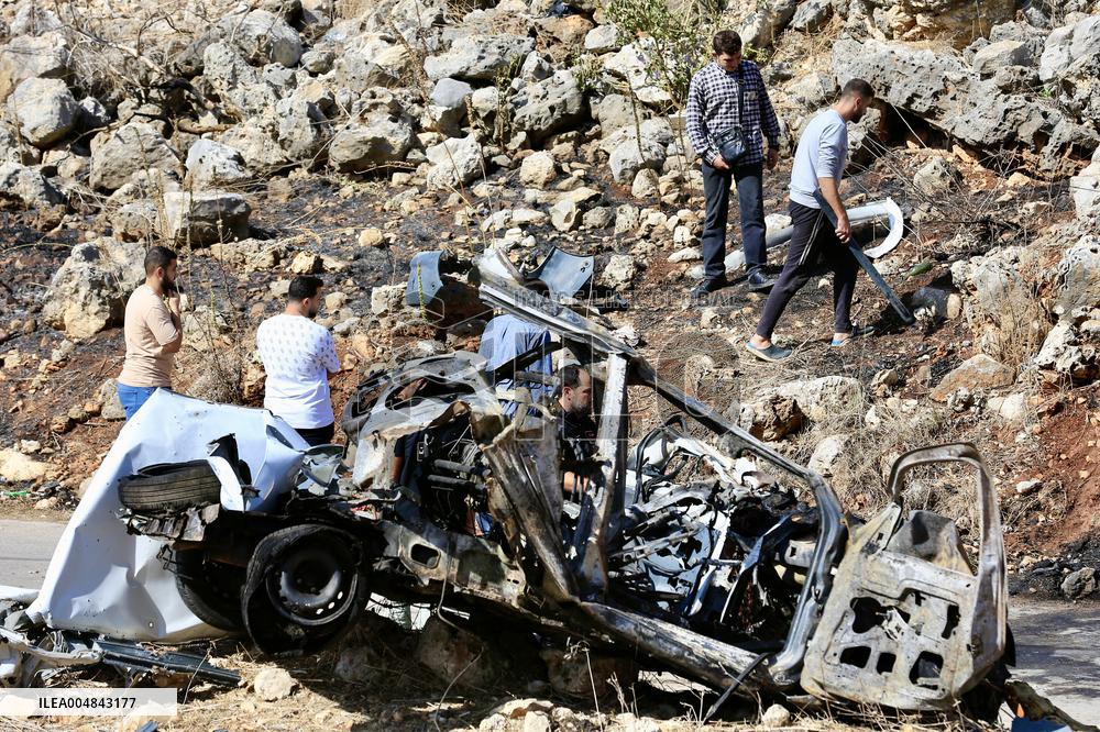 Israeli Drone Strike On Southern Lebanon - Harouf