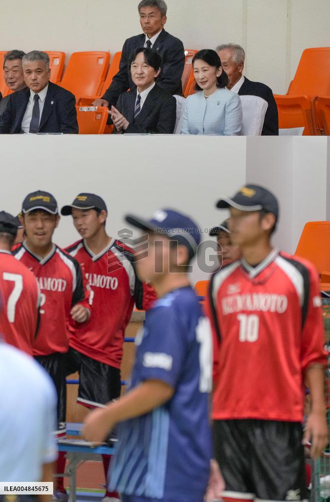 Crown prince watches sports event for disabled in Shiga Pref.