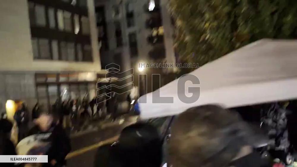 US: 3 Arrested, Portland Police Clear Protesters Outside ICE Building Amid Rain