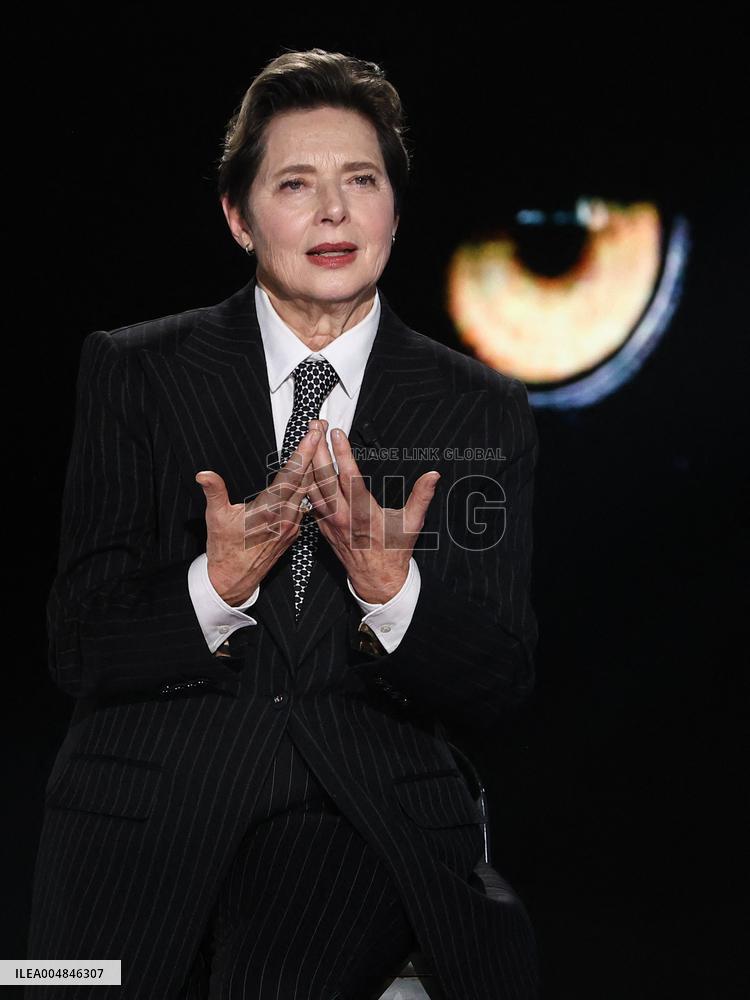 Isabella Rossellini At Belve TV Show - Rome