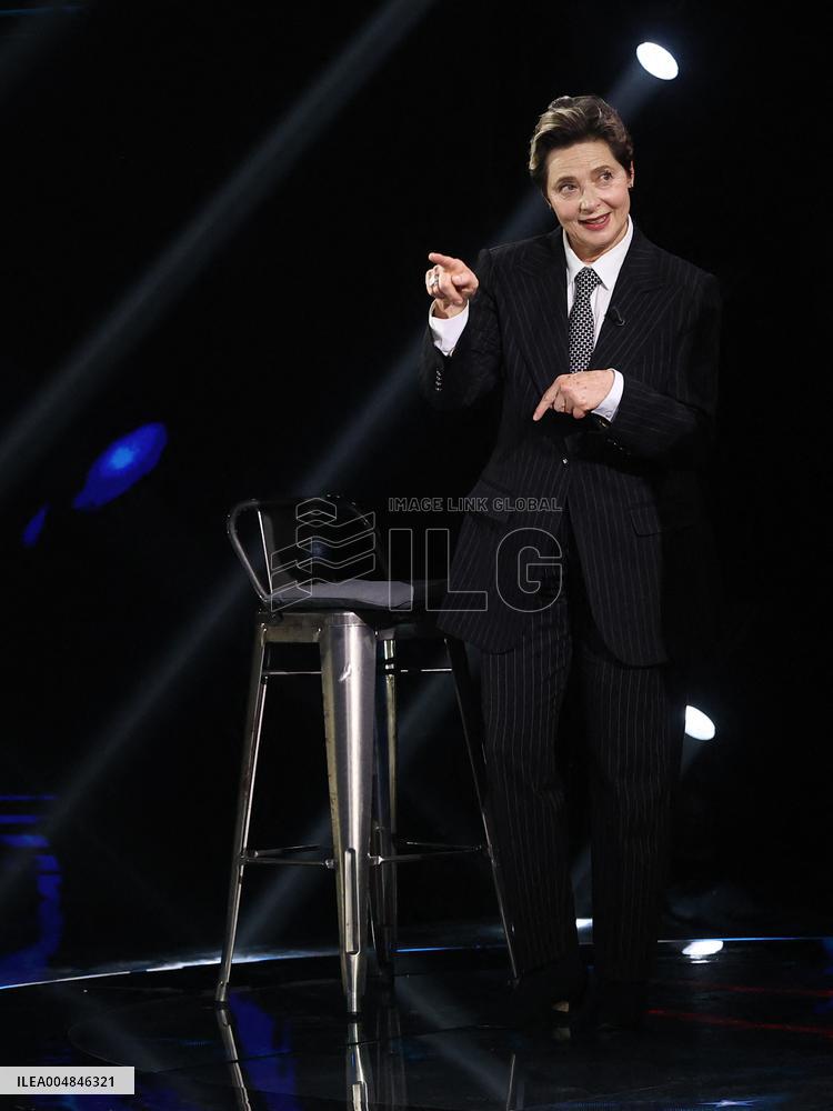 Isabella Rossellini At Belve TV Show - Rome