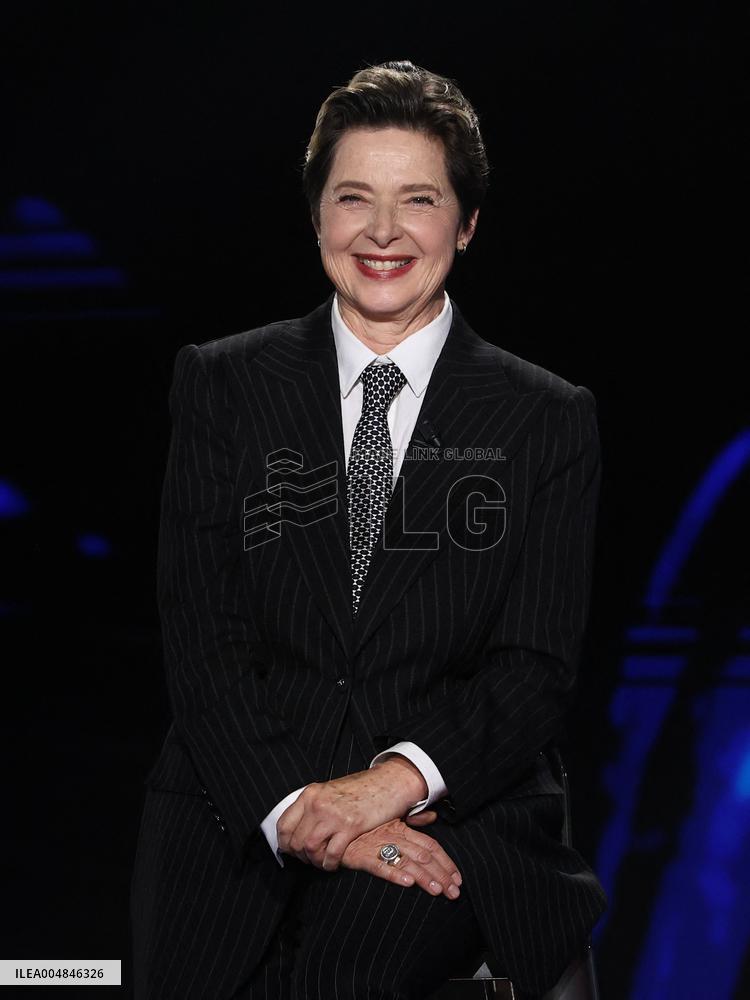 Isabella Rossellini At Belve TV Show - Rome