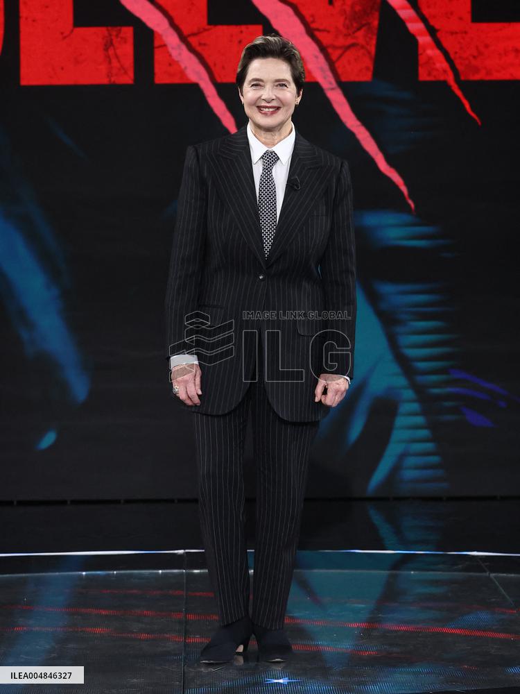 Isabella Rossellini At Belve TV Show - Rome