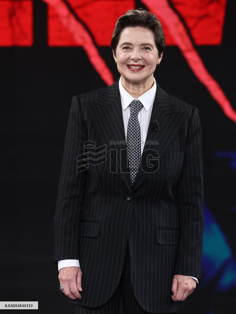 Isabella Rossellini At Belve TV Show - Rome