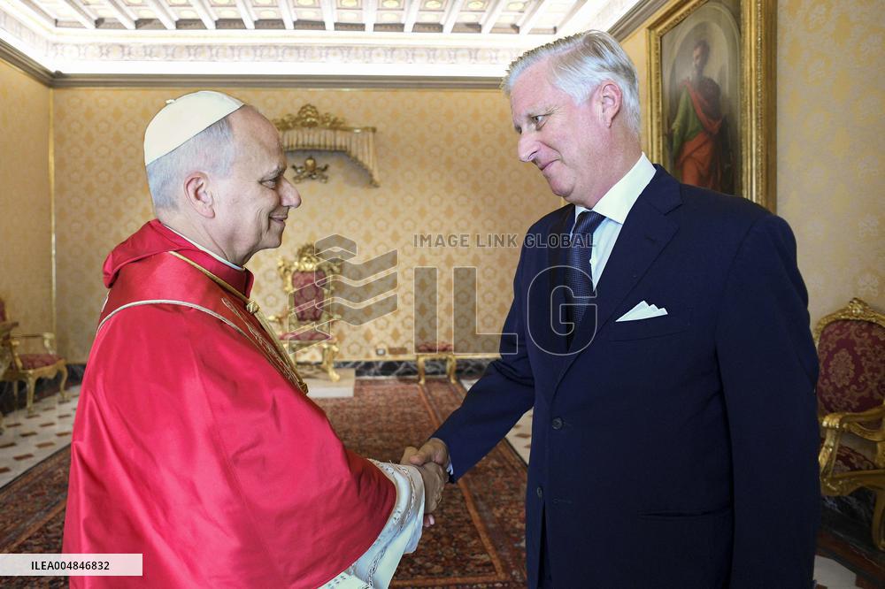 Pope Leo XIV Meets Philippe And Mathilde of Belgium - Vatican