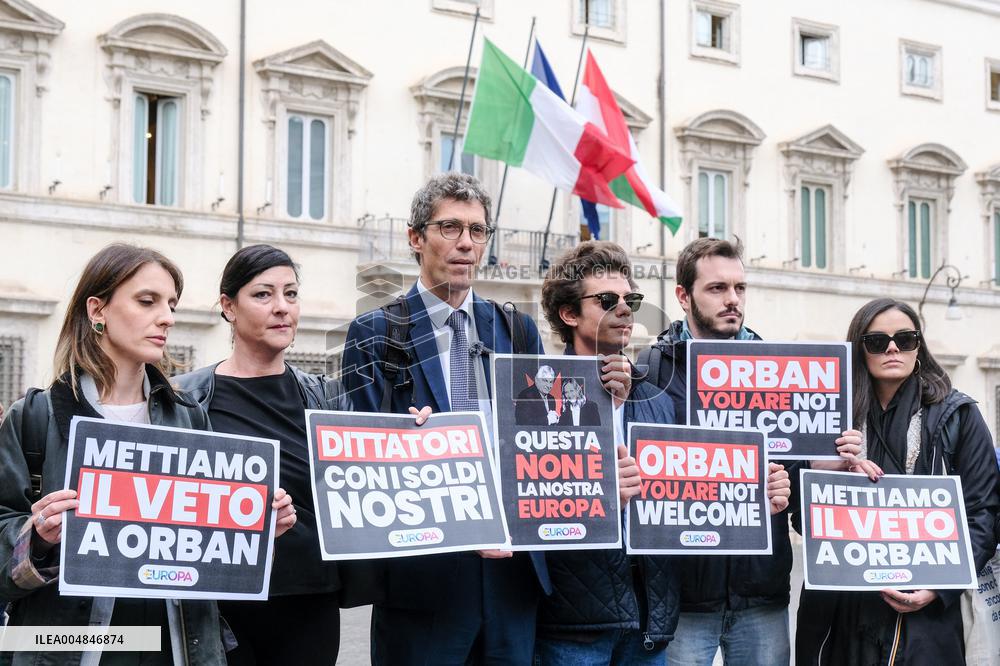 Protest Against Viktor Orban's Italy Visit - Rome