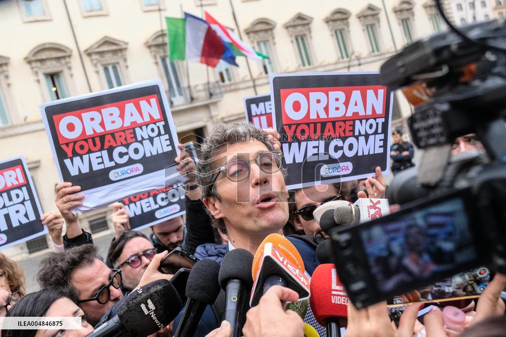 Protest Against Viktor Orban's Italy Visit - Rome