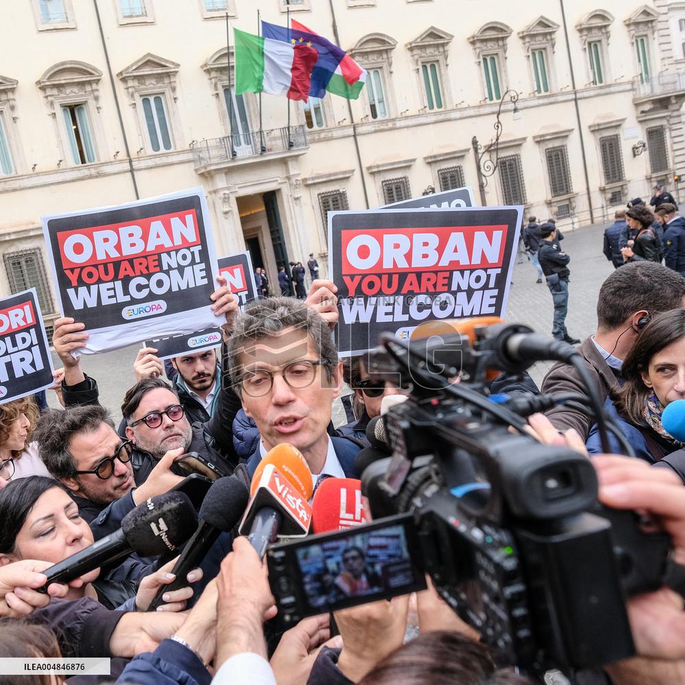 Protest Against Viktor Orban's Italy Visit - Rome