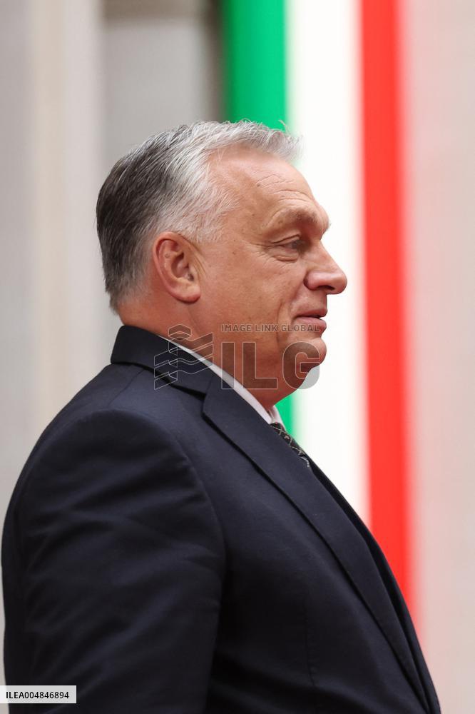 Geogia Meloni Meets With Hungarian PM Viktor Orban - Rome
