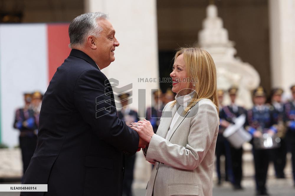 Geogia Meloni Meets With Hungarian PM Viktor Orban - Rome