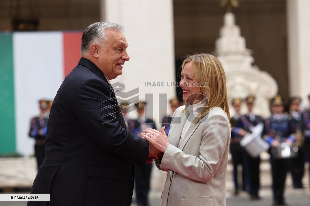 Geogia Meloni Meets With Hungarian PM Viktor Orban - Rome
