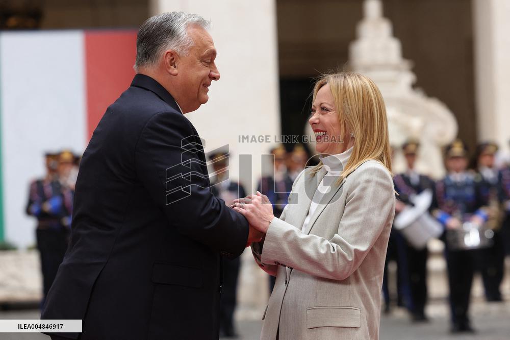 Geogia Meloni Meets With Hungarian PM Viktor Orban - Rome