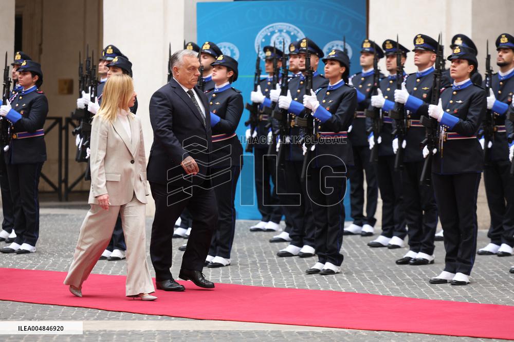 Geogia Meloni Meets With Hungarian PM Viktor Orban - Rome
