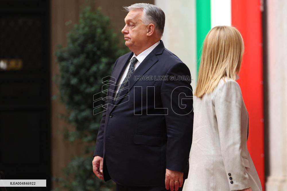 Geogia Meloni Meets With Hungarian PM Viktor Orban - Rome