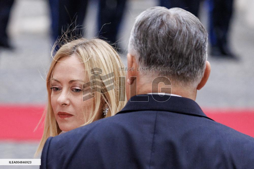 Geogia Meloni Meets With Hungarian PM Viktor Orban - Rome