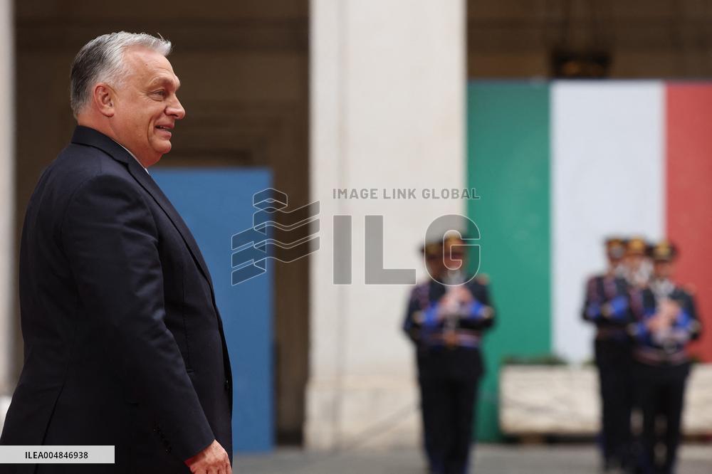Geogia Meloni Meets With Hungarian PM Viktor Orban - Rome