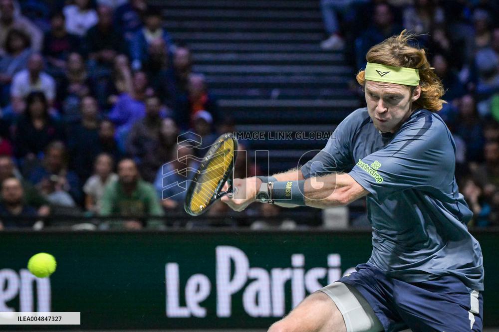 Andrey Rublev competes at Rolex Paris Masters 2025 in Paris FA