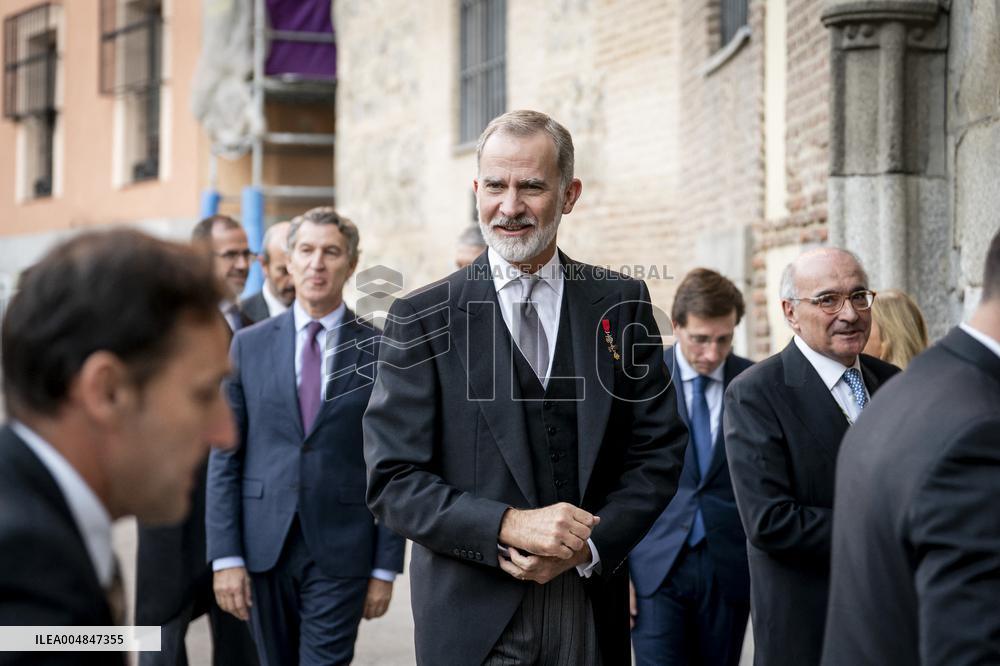 The King Attends The Admission Of Jaime Alfonsin To The Royal Academy - Madrid