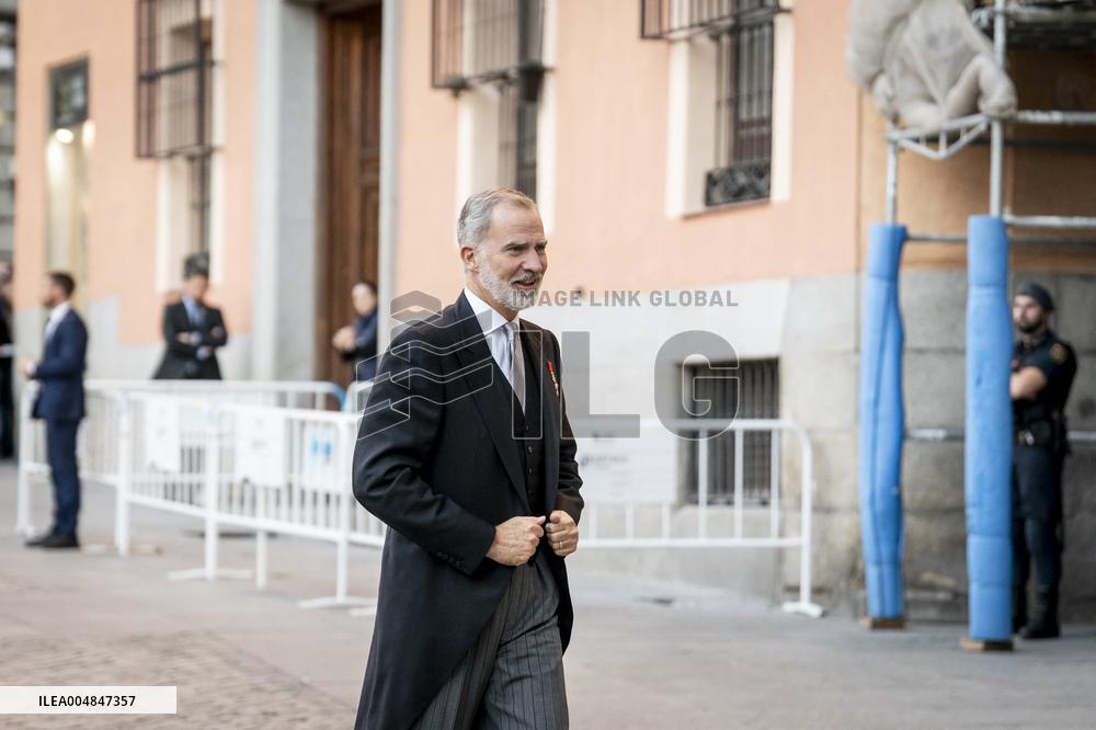 The King Attends The Admission Of Jaime Alfonsin To The Royal Academy - Madrid