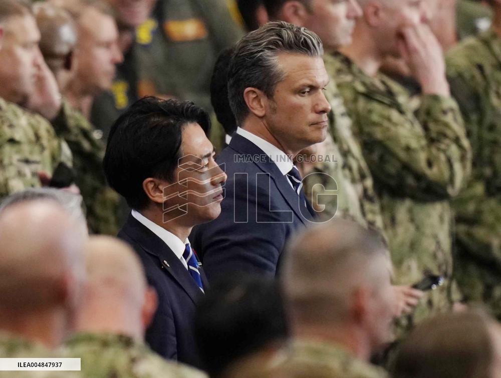 Japan, U.S. defense chiefs at Yokosuka base