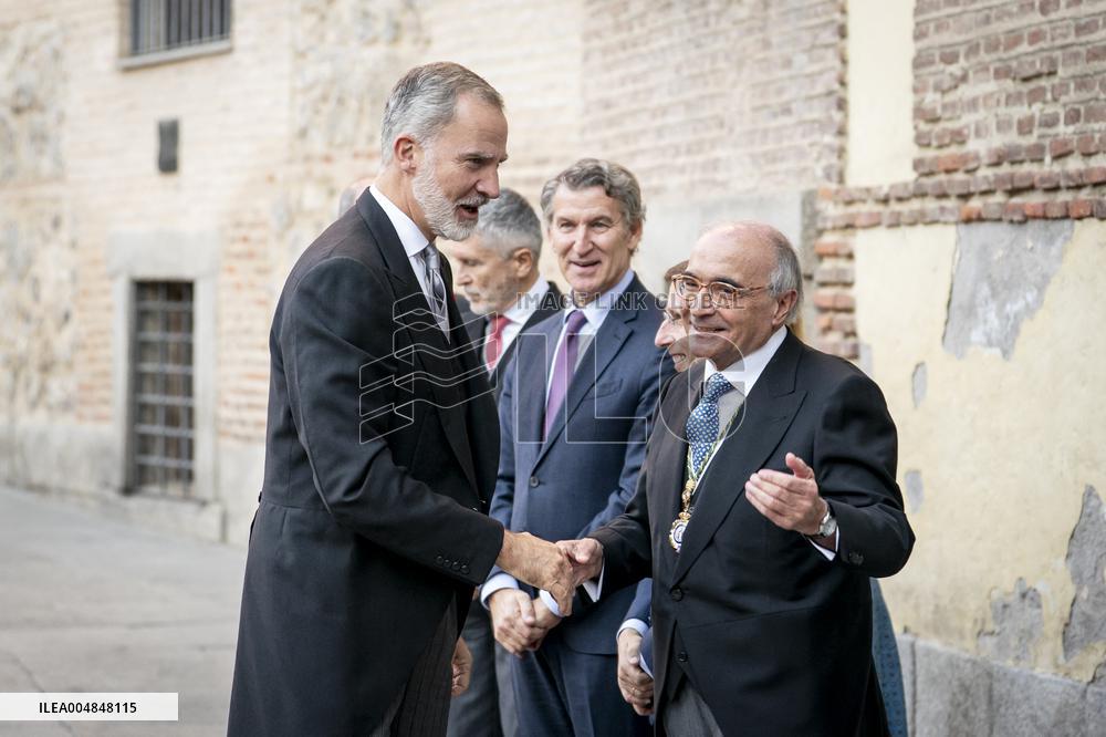 King Felipe VI At Royal Academy Admission - Madrid