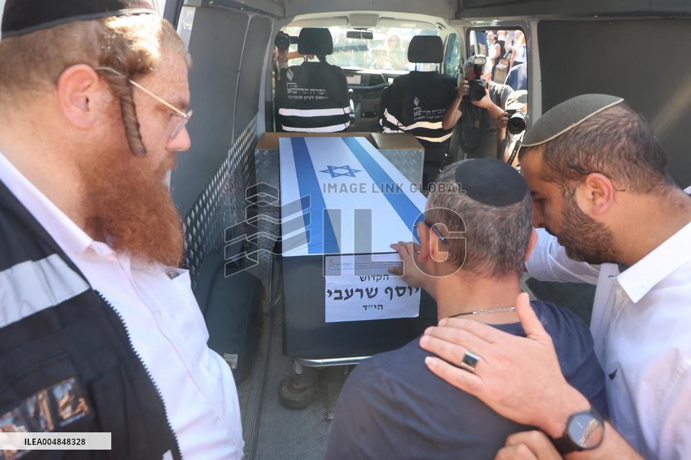 Funeral Of Israeli Hostage Yossi Sharabi - Rishon Lezion