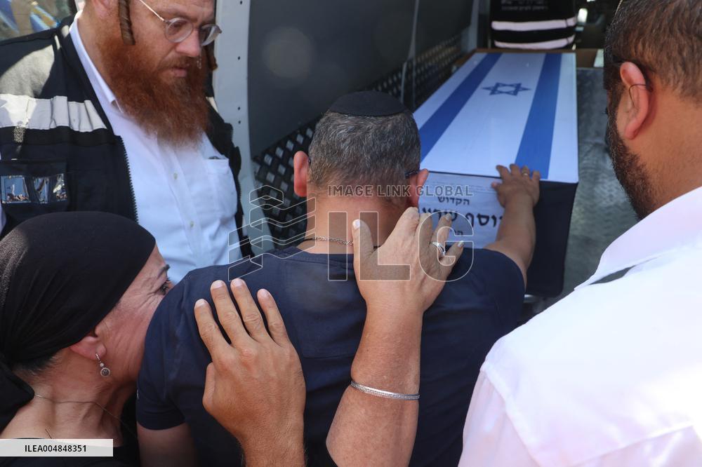 Funeral Of Israeli Hostage Yossi Sharabi - Rishon Lezion