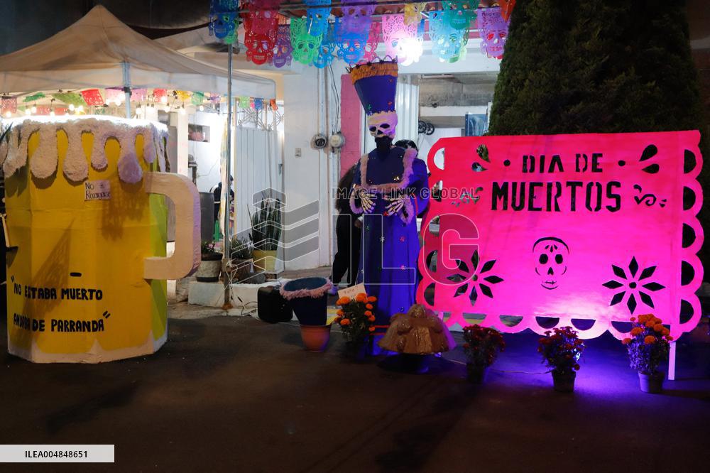 Cardboard Skulls Decorate Tlahuac Streets - Mexico City