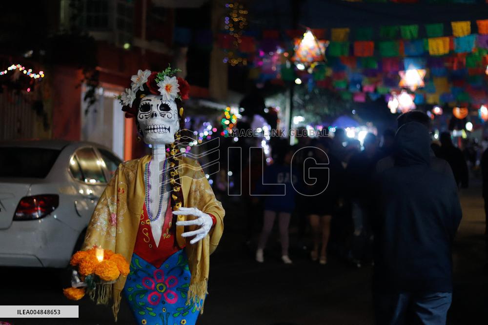 Cardboard Skulls Decorate Tlahuac Streets - Mexico City
