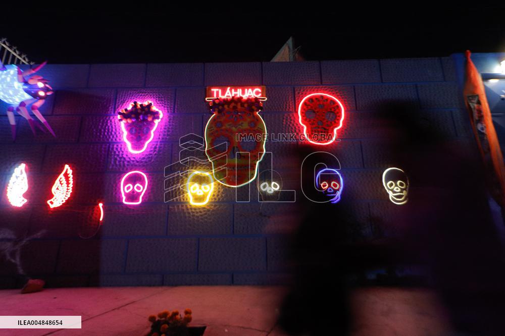 Cardboard Skulls Decorate Tlahuac Streets - Mexico City