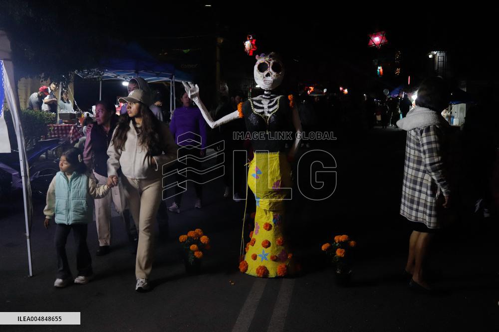 Cardboard Skulls Decorate Tlahuac Streets - Mexico City