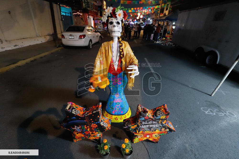 Cardboard Skulls Decorate Tlahuac Streets - Mexico City