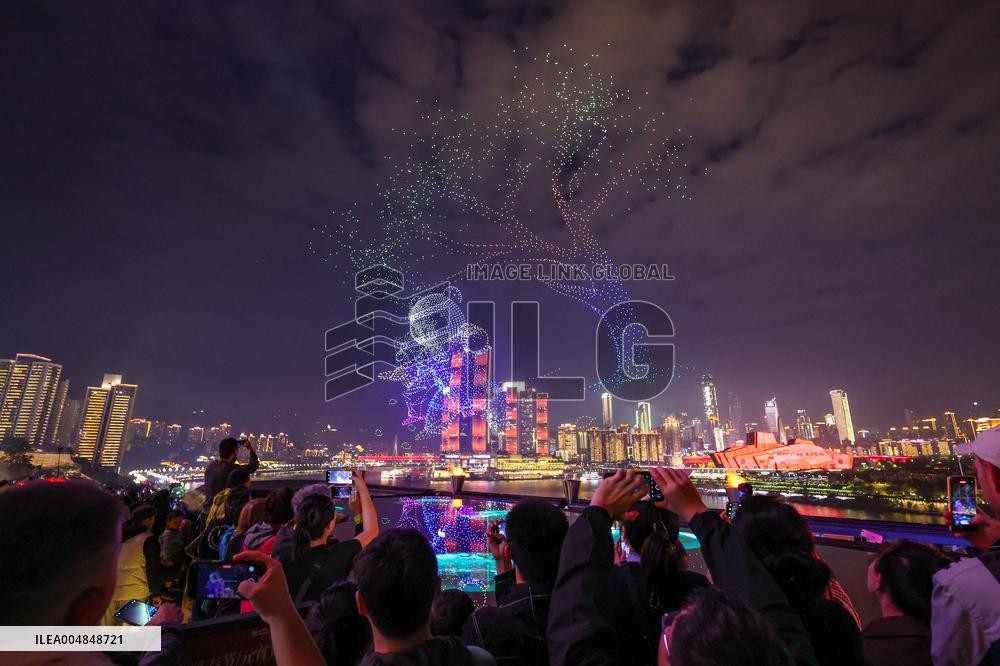 Drone Light Show Celebrates World Cities Day - Chongqing