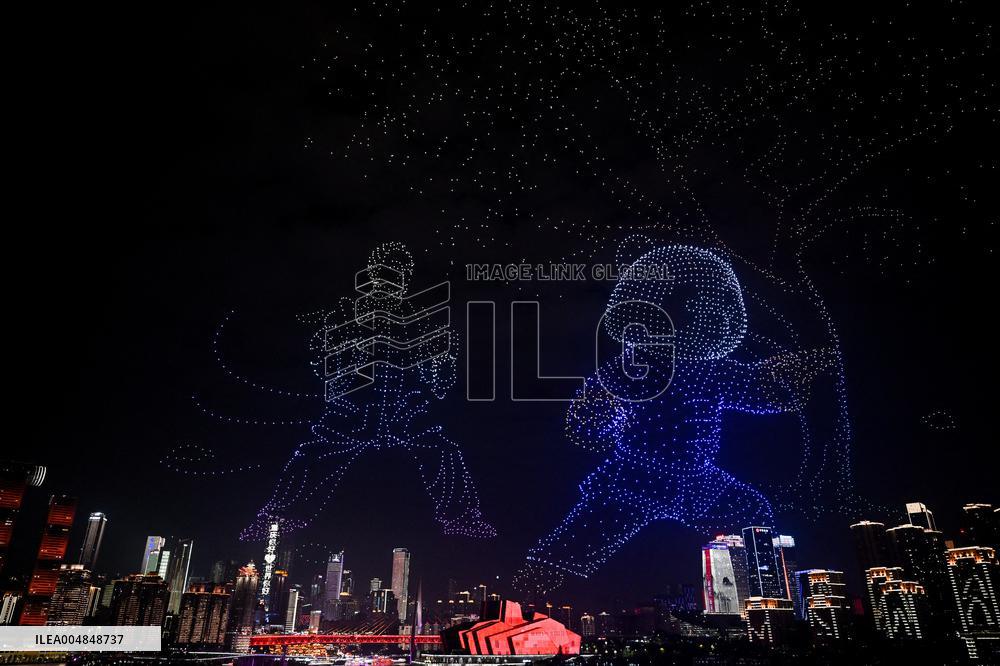Drone Light Show Celebrates World Cities Day - Chongqing