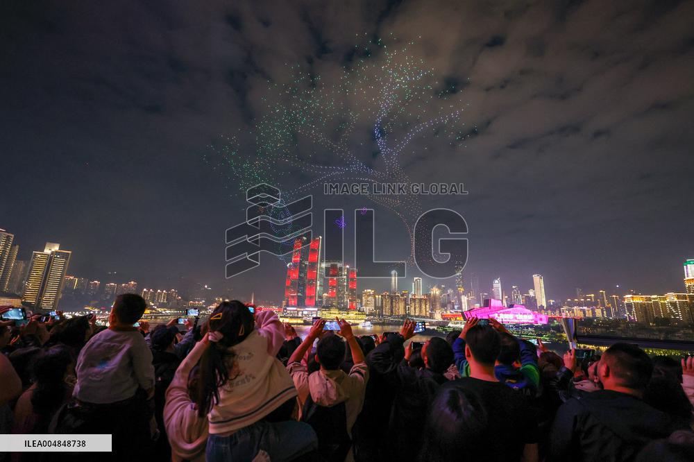 Drone Light Show Celebrates World Cities Day - Chongqing