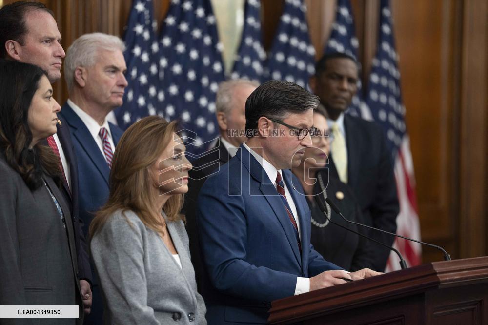 Speaker Johnson Marking The 28th day of the US Government Shutdown - Washington DC
