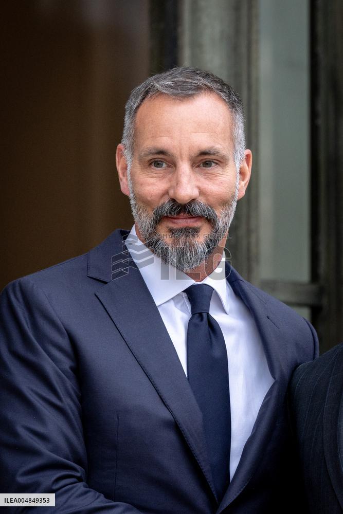 Emmanuel Macron welcomes Prince Rahim al-Hussaini, Aga Khan V at the Elysee Palace - Paris AJ
