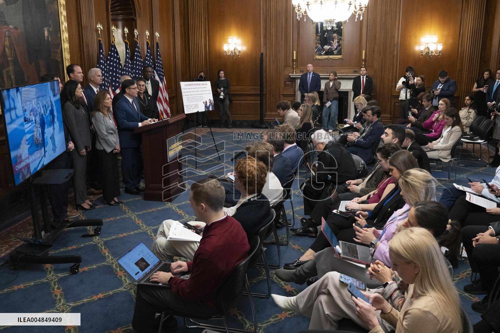 Speaker Johnson Marking The 28th day of the US Government Shutdown - Washington DC