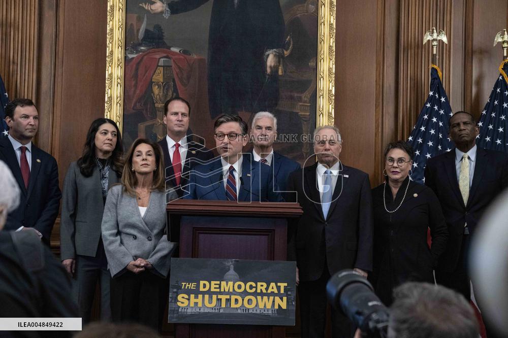 Speaker Johnson Marking The 28th day of the US Government Shutdown - Washington DC