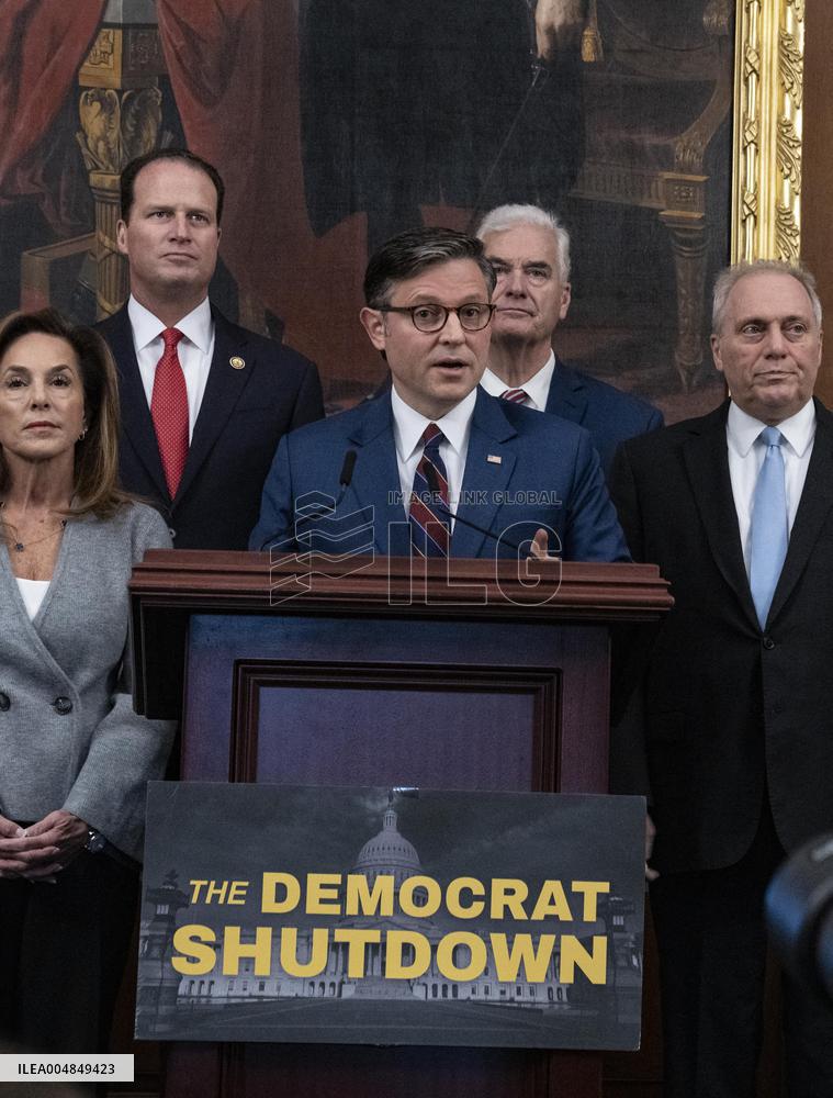 Speaker Johnson Marking The 28th day of the US Government Shutdown - Washington DC